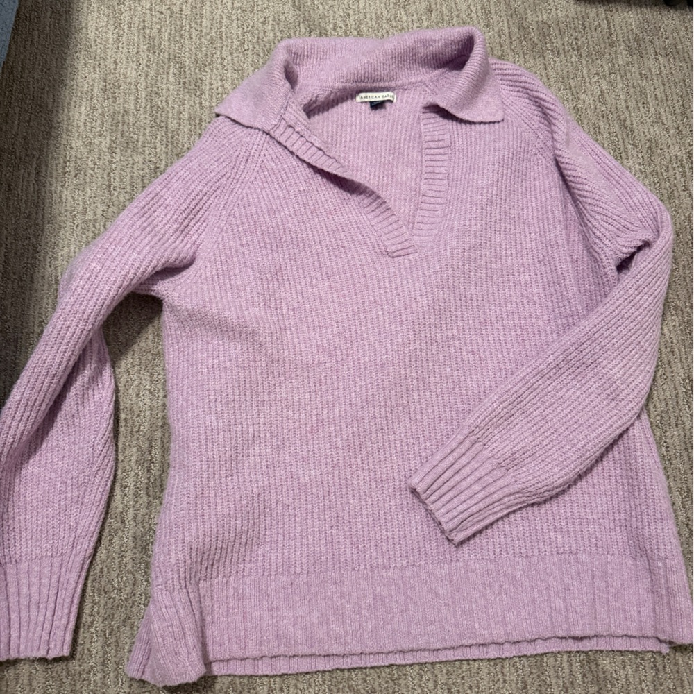 American Eagle Collared V Neck Sweater